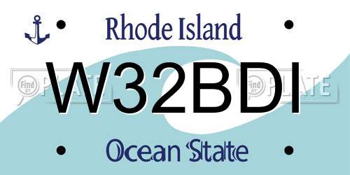 W32BDI Rhode Island License Plate