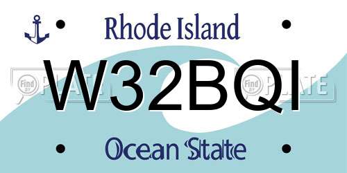 W32BQI Rhode Island License Plate