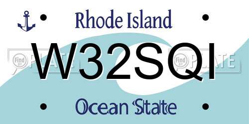 W32SQI Rhode Island License Plate
