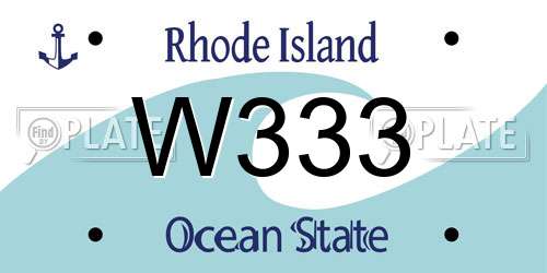 W333 Rhode Island License Plate