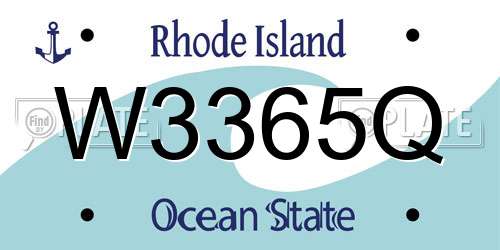 W3365Q Rhode Island License Plate