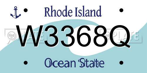 W3368Q Rhode Island License Plate