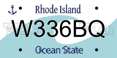 W336BQ Rhode Island License Plate