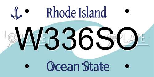 W336SO Rhode Island License Plate