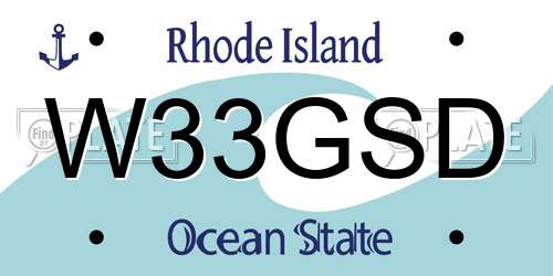 W33GSD Rhode Island License Plate