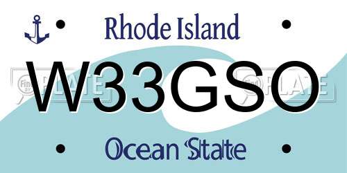 W33GSO Rhode Island License Plate