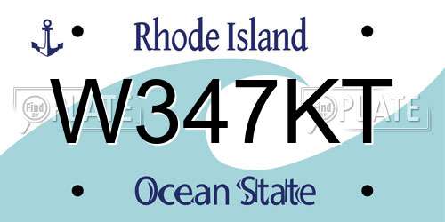 W347KT Rhode Island License Plate