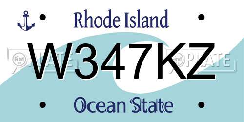 W347KZ Rhode Island License Plate