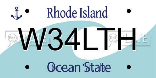 W34LTH Rhode Island License Plate