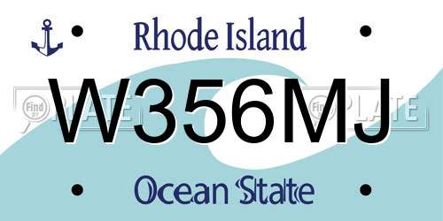 W356MJ Rhode Island License Plate