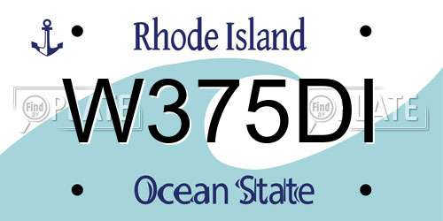 W375DI Rhode Island License Plate