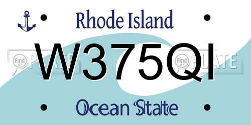 W375QI Rhode Island License Plate