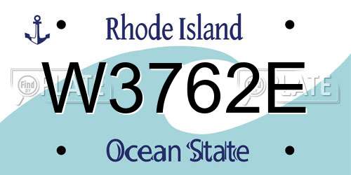 W3762E Rhode Island License Plate