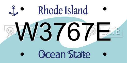 W3767E Rhode Island License Plate