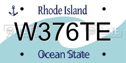 W376TE Rhode Island License Plate