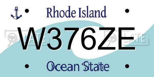 W376ZE Rhode Island License Plate