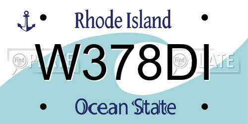 W378DI Rhode Island License Plate