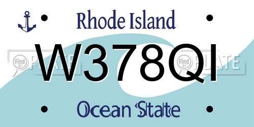 W378QI Rhode Island License Plate