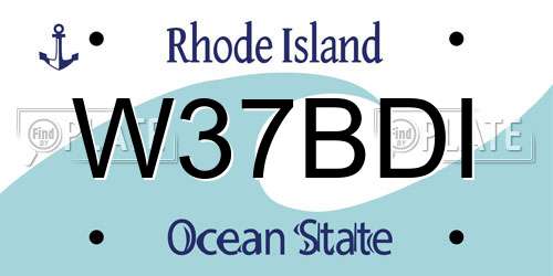 W37BDI Rhode Island License Plate