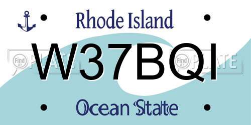 W37BQI Rhode Island License Plate