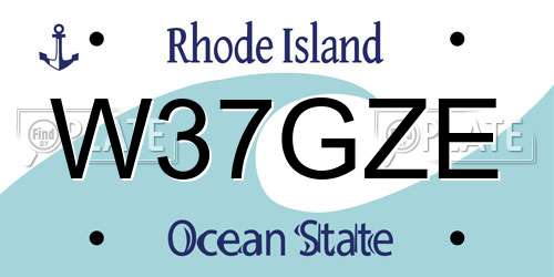 W37GZE Rhode Island License Plate