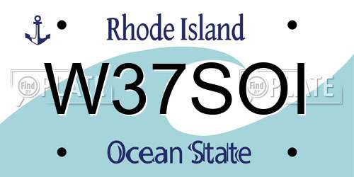 W37SOI Rhode Island License Plate