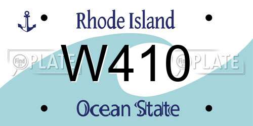 W410 Rhode Island License Plate
