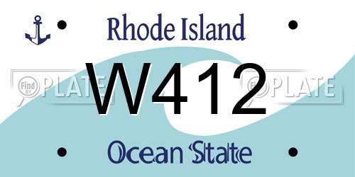 W412 Rhode Island License Plate