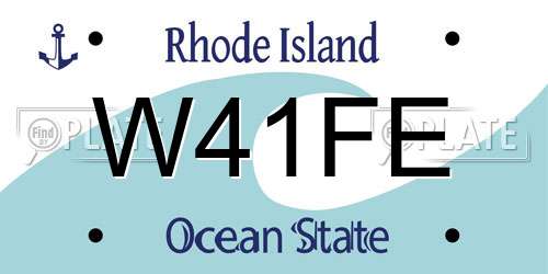 W41FE Rhode Island License Plate