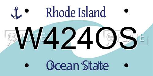 W424OS Rhode Island License Plate