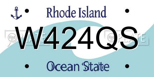 W424QS Rhode Island License Plate