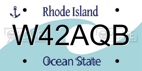 W42AQB Rhode Island License Plate