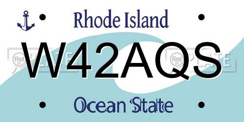 W42AQS Rhode Island License Plate