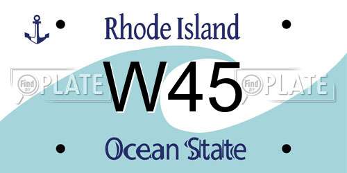 W45 Rhode Island License Plate