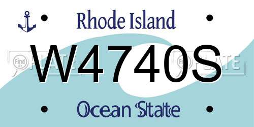 W4740S Rhode Island License Plate