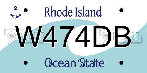 W474DB Rhode Island License Plate