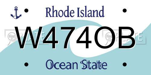 W474OB Rhode Island License Plate