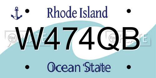 W474QB Rhode Island License Plate