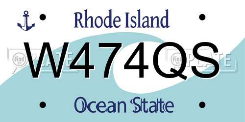 W474QS Rhode Island License Plate