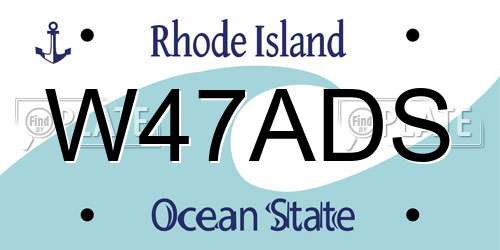 W47ADS Rhode Island License Plate