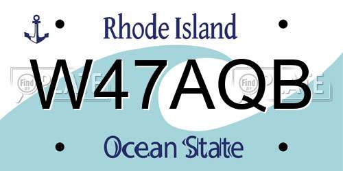 W47AQB Rhode Island License Plate