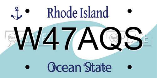 W47AQS Rhode Island License Plate