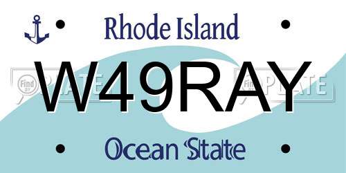 W49RAY Rhode Island License Plate