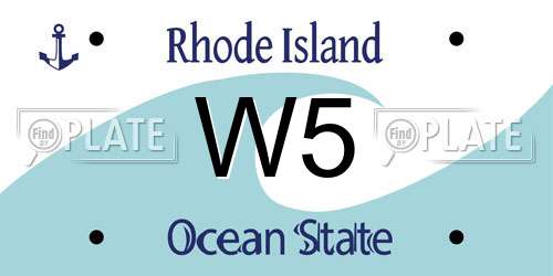 W5 Rhode Island License Plate