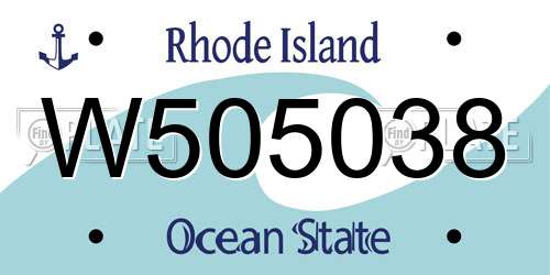 W505038 Rhode Island License Plate