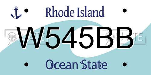 W545BB Rhode Island License Plate
