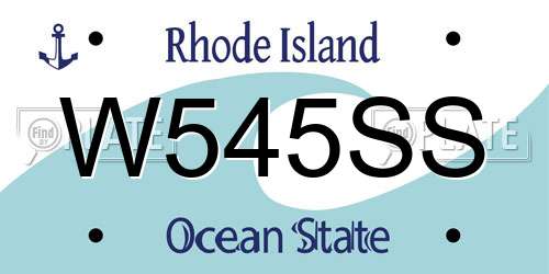 W545SS Rhode Island License Plate