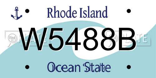 W5488B Rhode Island License Plate