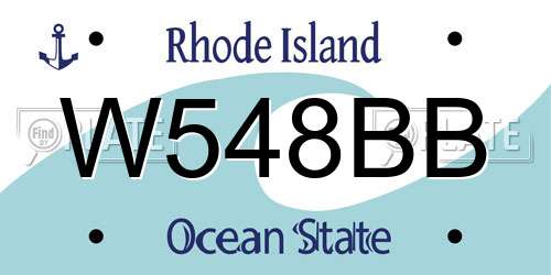 W548BB Rhode Island License Plate