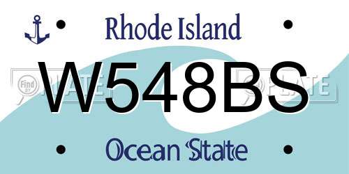 W548BS Rhode Island License Plate